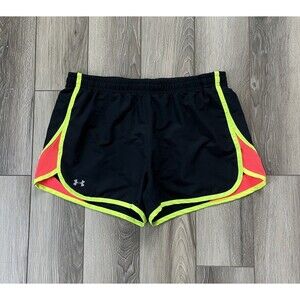 Under Armour HeatGear Semi Fitted Womens Athletic Lined Shorts Black Size Medium